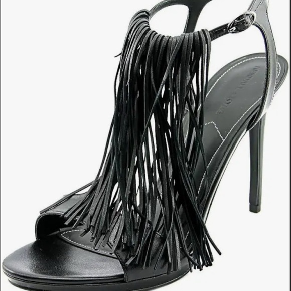 New Kendall + Kylie Black Fringe Heels Size 6 - Picture 1 of 11